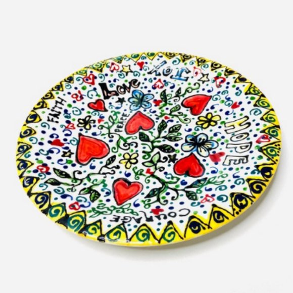 Ceramic Decorative Plate Whimsical Inspirational 💓 - Picture 2 of 7